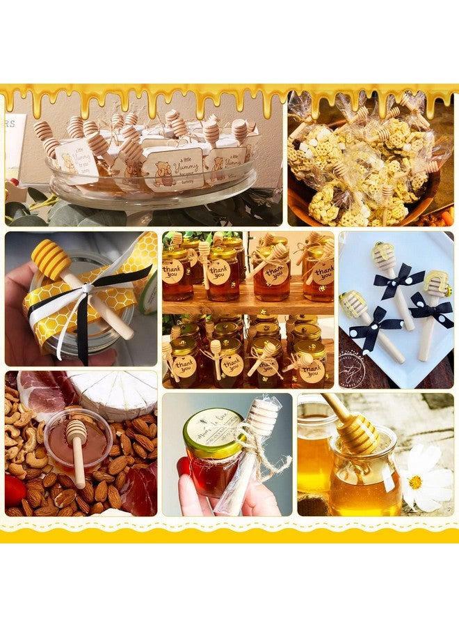 FFNIU 60Pcs Honey Dipper Sticks - Wooden Honey Dipper, 3 Inch Mini Honeycomb Stick, Honey Stirrer Stick for Honey Jar Dispense Drizzle Honey and Wedding Party Present  - Image 5