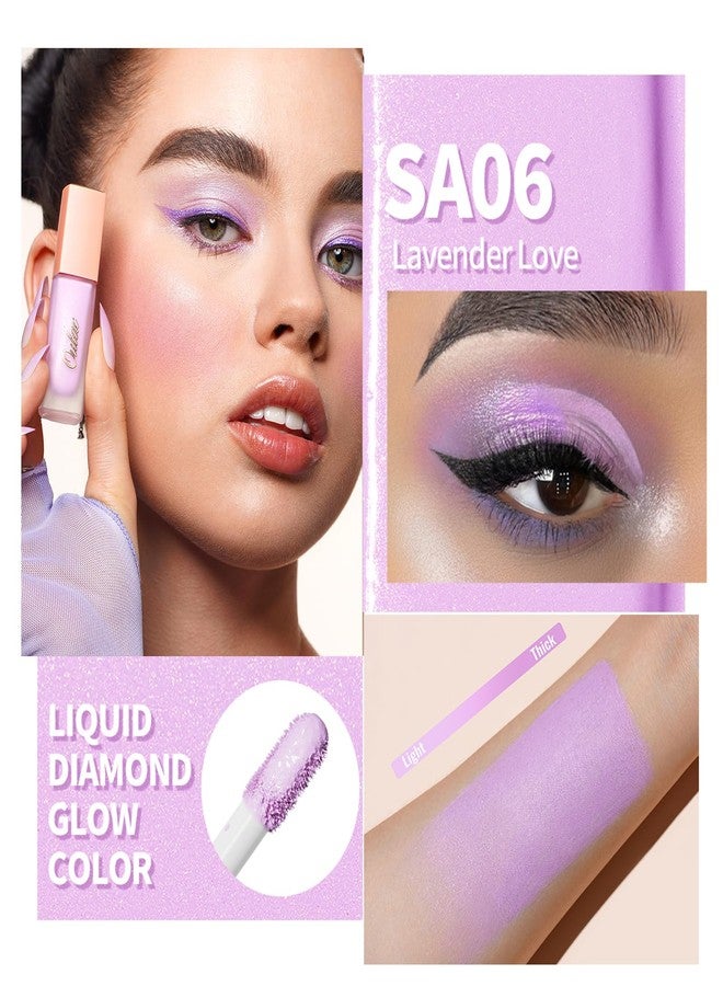 Oulac Liquid Eyeshadow Satin Finish - Multi-Use Purple Eyeshadow Primer & Liquid Blush | Blendable Smooth Eye Make-up, Crease-Resistant, Non-Greasy, Vegan, Cruelty-Free, Lavender Love (SA06) - Image 2