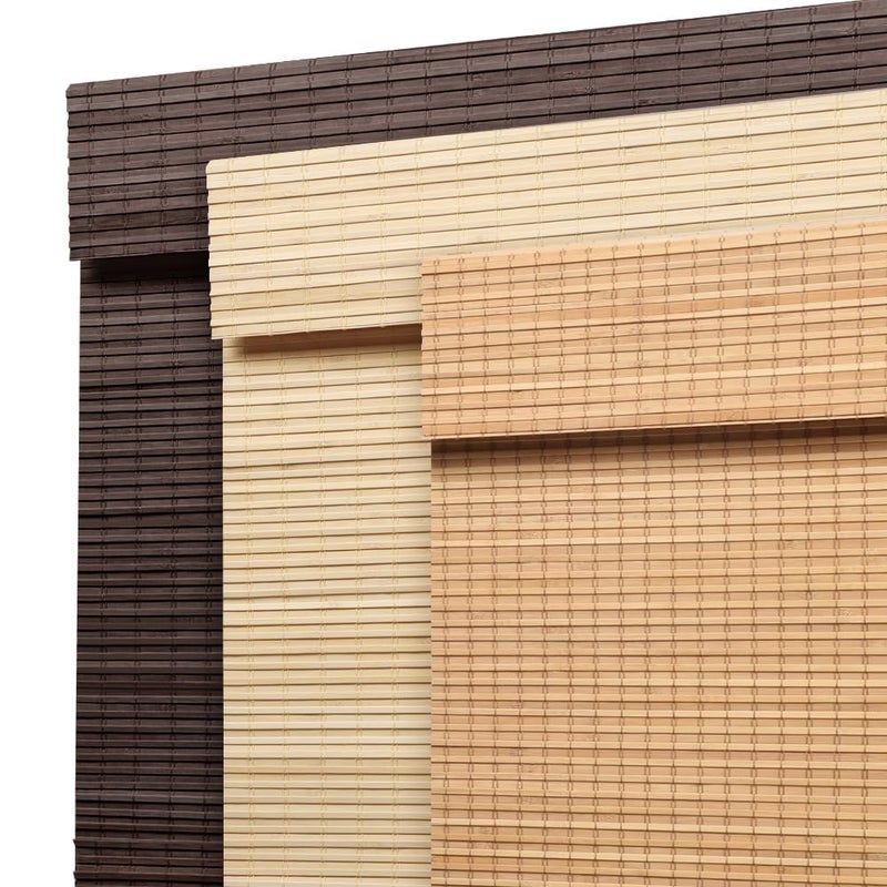 SEEYE Cordless Bamboo Roman Shades, Blackout Natural Bamboo Blinds for Indoor Windows, Roll Up Blind Privacy Shade for Home, Office, Door, UV Resistant & Easy to Install, 30" W x 64" H, Carbonized - Image 2