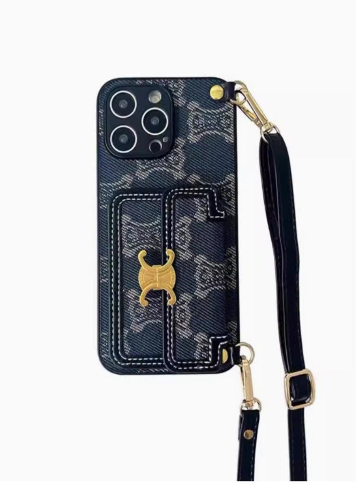 Suitable for iPhone 14 Pro Max Phone Case, All Inclusive Lens, High-end Card Insertion Backpack Style - Image 1