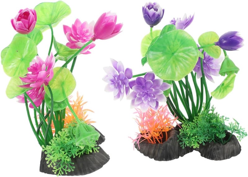 Artificial Aquarium Plants Water Grass 2pcs Simulation Aquatic Plant Decor Fish Tank Landscaping Ornament for Freshwater and Saltwater Tanks - Image 1