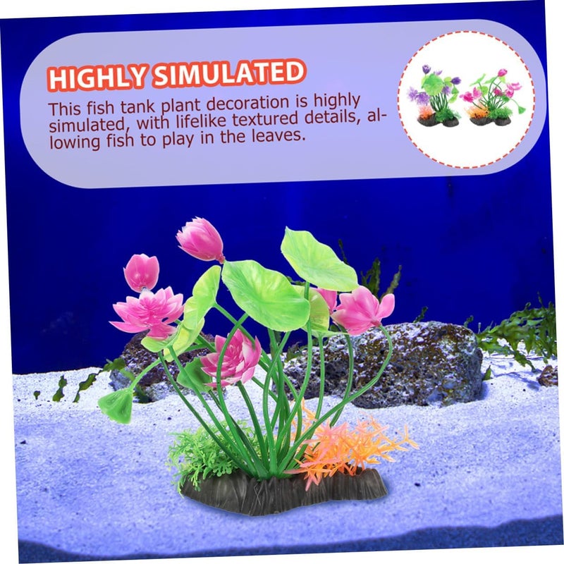 Artificial Aquarium Plants Water Grass 2pcs Simulation Aquatic Plant Decor Fish Tank Landscaping Ornament for Freshwater and Saltwater Tanks - Image 3