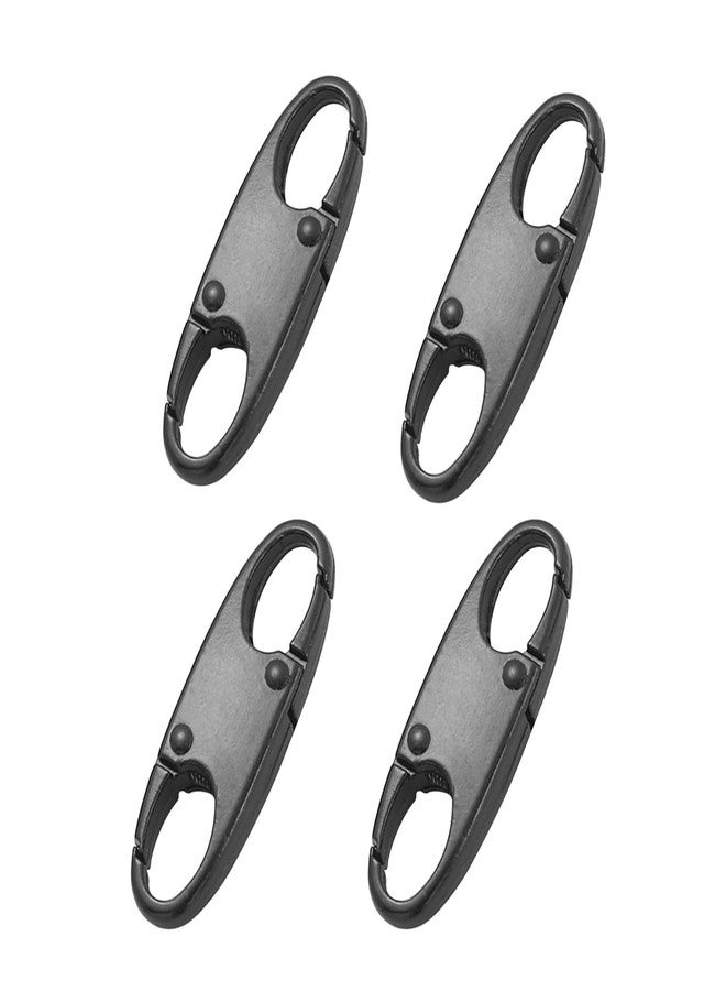 oxt Small Carabiner Clips, Mini Carabiner, Premium Carabiner Clip, Carabiner, Zipper Pull Replacement, Zipper Lock, SmallCarabiner Upgraded, ZipperClips Anti Theft (4P Black) - Image 1