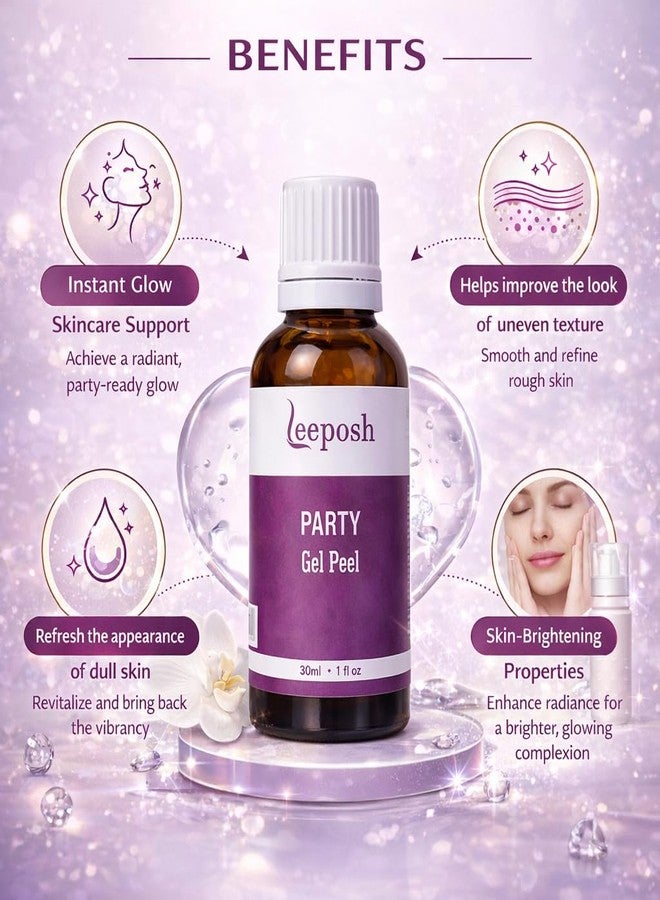 Leeposh Party Insta Glow Gel Peel 30ml | Exfoliating Peel for Smoother, Radiant-Looking Skin | Quick Glow Skincare Peel - Image 3
