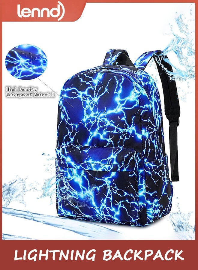LENND Boys School Backpack Elementary School Middle School Student Lightning Schoolbag Laptop Youth Waterproof Lightweight Durable Backpack Suitable for Student Schoolbag - Image 3