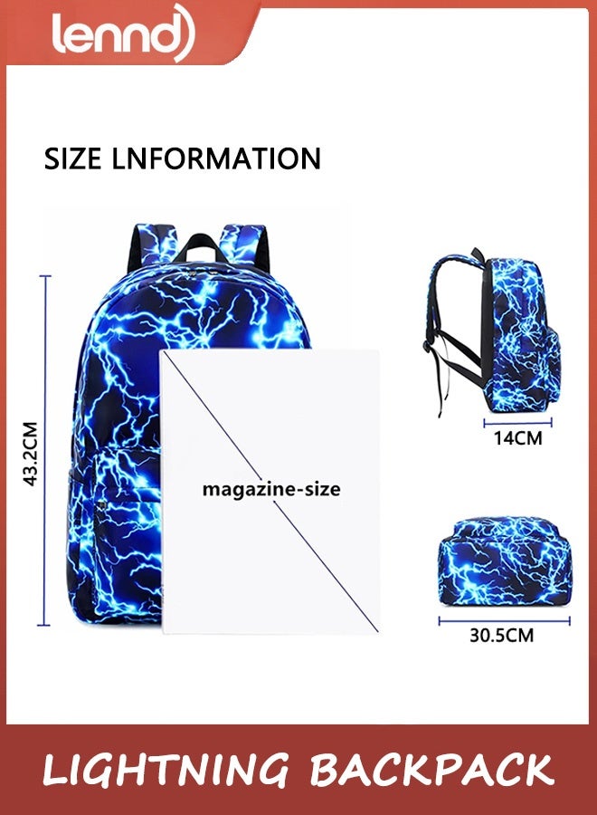 LENND Boys School Backpack Elementary School Middle School Student Lightning Schoolbag Laptop Youth Waterproof Lightweight Durable Backpack Suitable for Student Schoolbag - Image 2