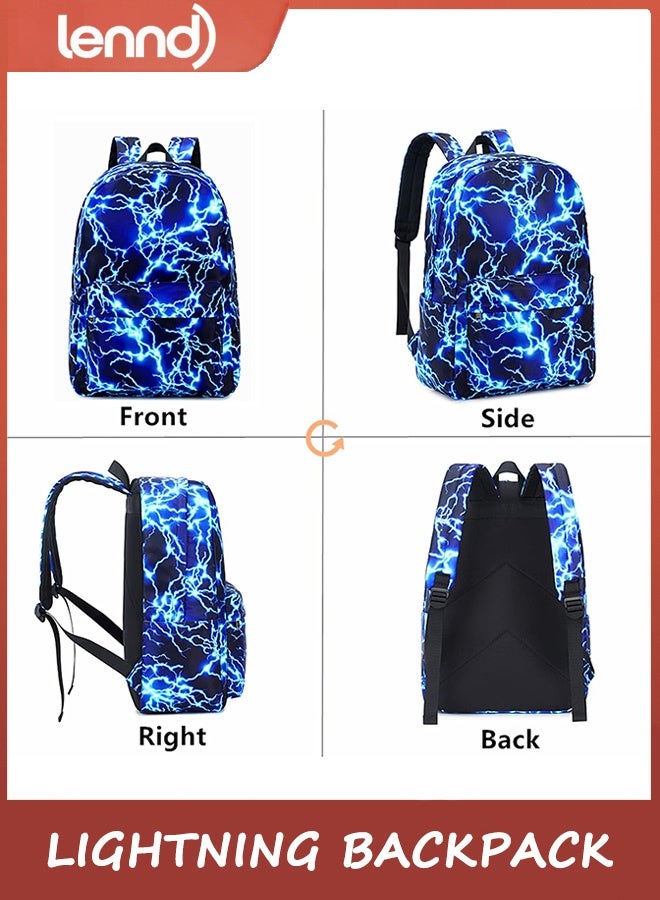 LENND Boys School Backpack Elementary School Middle School Student Lightning Schoolbag Laptop Youth Waterproof Lightweight Durable Backpack Suitable for Student Schoolbag - Image 4