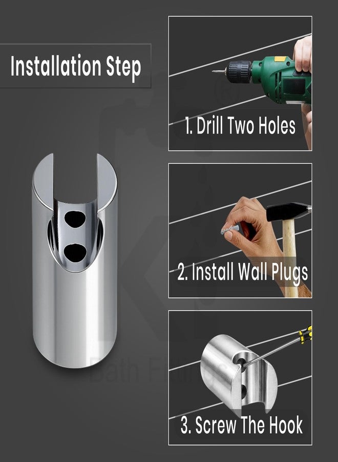 KI BATH FITTINGS Multi-Purpose Wall Mounted Hook for Faucet & Hand Shower | Health Faucet Holder | Silver (Pack of 1) - Image 5