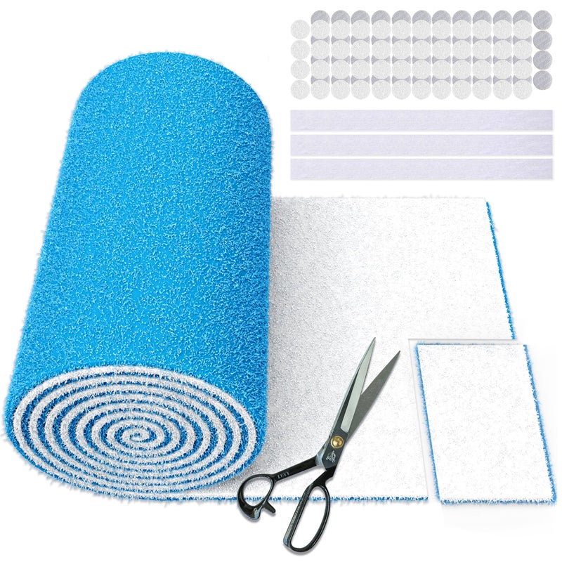 UBeesize Air Vent Filters, 20" x 120" Cut to Size Air Filter Material (80+ Filters), MERV 8 Triple Vent Filter Kit for Home Floor, Grilles, Ceiling, HVAC Furnace Vents, With 48PCs Adhesive Hook Tape - Image 1