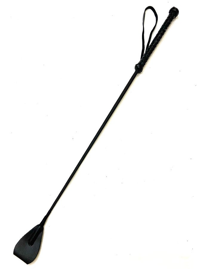 Pets Triangle 28 Inches Genuine Leather Braided Stick Ideal Dog Walking and Dog Training. Braided Handle is Comfortable, Yet Extremely Durable and Will Not Become Slippery(Black) - Image 2