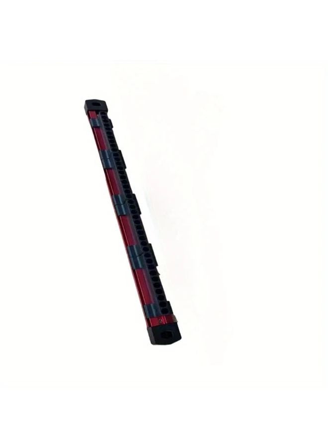 Mixed Color Aluminum Bit Holder Rack 6 Slot Tool Organizer With Plastic Inserts - Image 1