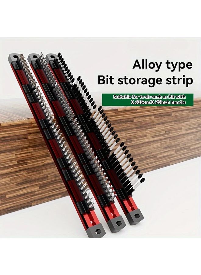 Mixed Color Aluminum Bit Holder Rack 6 Slot Tool Organizer With Plastic Inserts - Image 2