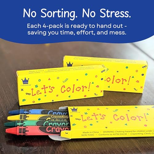 CrayonKing 25 Sets of 4-Packs (100 Bulk Crayons) – Boxed for Easy Storage & Gifting School Teachers & Kids Coloring Non-Toxic Crayons - Image 5