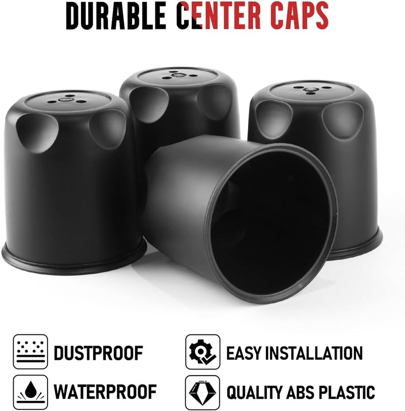 RTRHINOTUNING 4PCS 83mm Wheel Center Caps OD: 83mm(3.27in) Black Car Wheel Center Hub Caps - Image 3