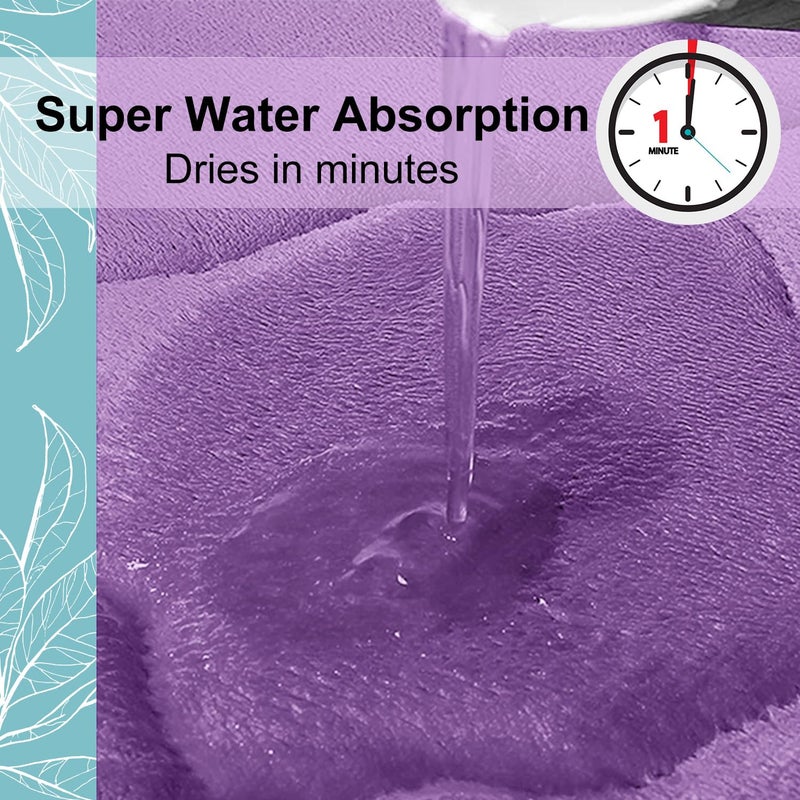 OLANLY Memory Foam Bath Mat Rug 30x20  Ultra Soft Non Slip and Absorbent Bathroom Rug  Machine Wash Dry  Comfortable  Thick Bath Rug Carpet for Bathroom Floor  Tub and Shower  Lavender - Image 4