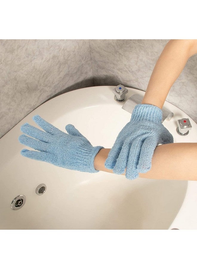 جلامليلي أزواج من قفازات الاستحمام لتقشير الجسم مع حلقة تعليق، قفاز غسيل وتقشير الاستحمام للنساء والرجال والسبا والتدليك (أحمر، كريمي، أزرق، وردي، أخضر، فيروزي) - Image 3