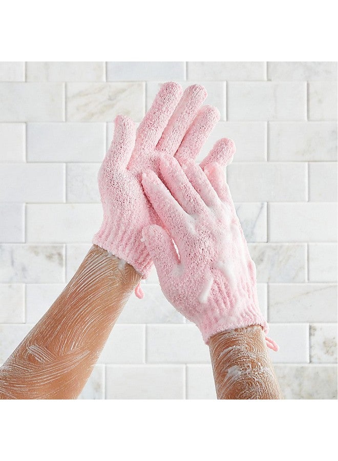 جلامليلي أزواج من قفازات الاستحمام لتقشير الجسم مع حلقة تعليق، قفاز غسيل وتقشير الاستحمام للنساء والرجال والسبا والتدليك (أحمر، كريمي، أزرق، وردي، أخضر، فيروزي) - Image 2