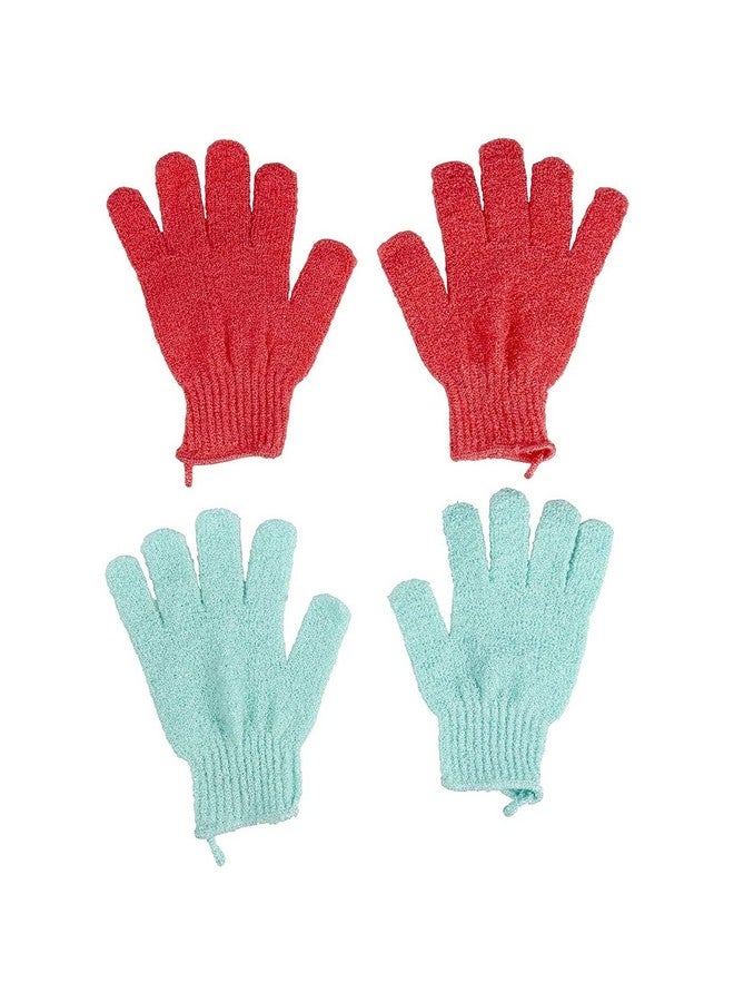 جلامليلي أزواج من قفازات الاستحمام لتقشير الجسم مع حلقة تعليق، قفاز غسيل وتقشير الاستحمام للنساء والرجال والسبا والتدليك (أحمر، كريمي، أزرق، وردي، أخضر، فيروزي) - Image 5