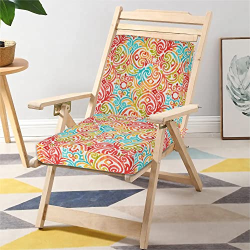 FUNHOME Patio Cushion Covers 22 x 20 x 4 Inch, No Insert! 2 Pack Water Repellent Outdoor Chair Seat Cushion Slip Covers with Zipper and Tie, Replacement Cover Only(Corinthian Dapple) - Image 2
