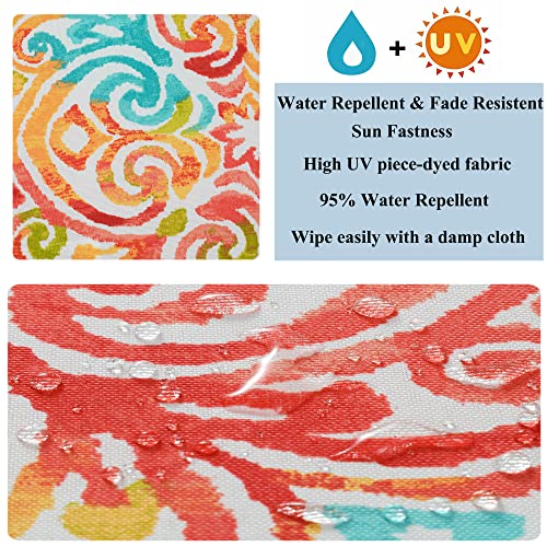 FUNHOME Patio Cushion Covers 22 x 20 x 4 Inch, No Insert! 2 Pack Water Repellent Outdoor Chair Seat Cushion Slip Covers with Zipper and Tie, Replacement Cover Only(Corinthian Dapple) - Image 5