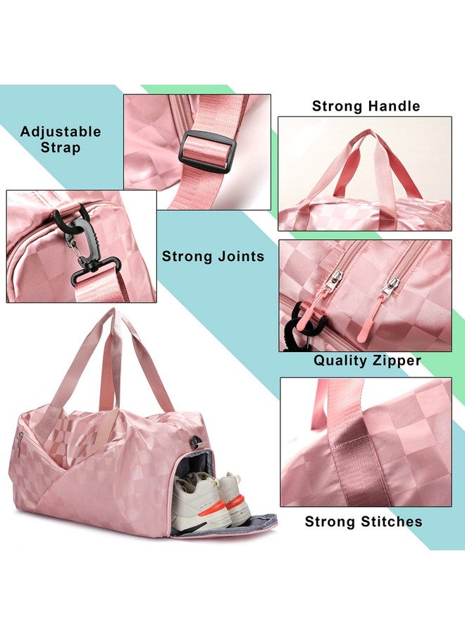 ستوريت حقيبة سفر دافل نايلون 41 سم من ستوريت للنساء قابلة للطي وحقيبة كتف رياضية للصالة الرياضية لحملها في عطلة نهاية الأسبوع وحقيبة أمتعة للليل مع حجرات للأحذية والملابس المبللة (وردي، 41 × 25 × 23 سم) - Image 5