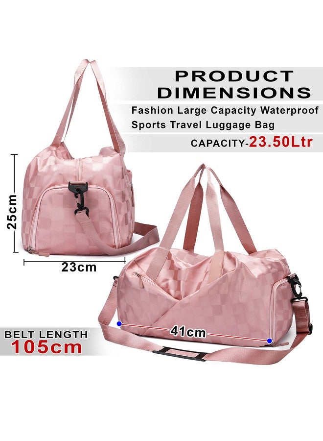 ستوريت حقيبة سفر دافل نايلون 41 سم من ستوريت للنساء قابلة للطي وحقيبة كتف رياضية للصالة الرياضية لحملها في عطلة نهاية الأسبوع وحقيبة أمتعة للليل مع حجرات للأحذية والملابس المبللة (وردي، 41 × 25 × 23 سم) - Image 2