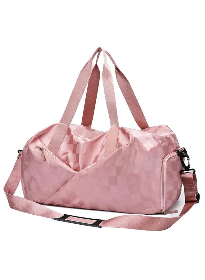 ستوريت حقيبة سفر دافل نايلون 41 سم من ستوريت للنساء قابلة للطي وحقيبة كتف رياضية للصالة الرياضية لحملها في عطلة نهاية الأسبوع وحقيبة أمتعة للليل مع حجرات للأحذية والملابس المبللة (وردي، 41 × 25 × 23 سم) - Image 1