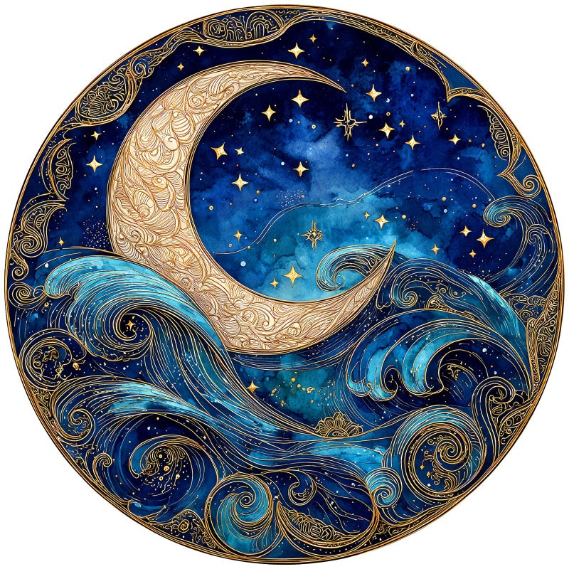DOCRAGI 1000 Piece Puzzle for Adults - Waves Stars and Moon Jigsaw Puzzles - Impossible Hard Difficult Challenging Jigsaw Puzzle -Brain Teaser Adult Puzzles - Christmas Birthday Gifts for Women/Men - Image 1