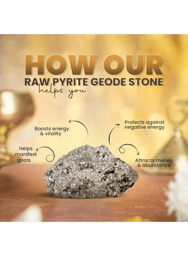 Studd Muffyn | Richie Rich Geode Combo with Selenite Plate | Pyrite Geode | Obsidian Geode | Selenite Plate | Attract Wealth and Prosperity | Shield Against Negativity - Image 3