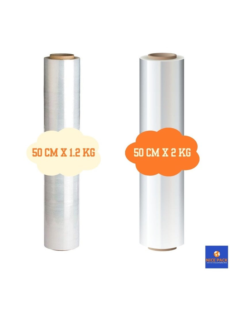 Nice Pack 1.2kg and 2kg Clear Stretch Film Wrap or Cling Wrap for Pallet Wrapping, moving Heavy Duty Packages and for Home Shifting - Image 2