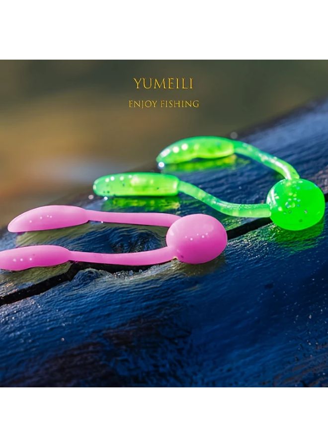 20 Pack Micro Mini Lure Soft Bait Orange Small Jig Beans Imitation Fish Baits for Trolling and Root Fishing - Image 5