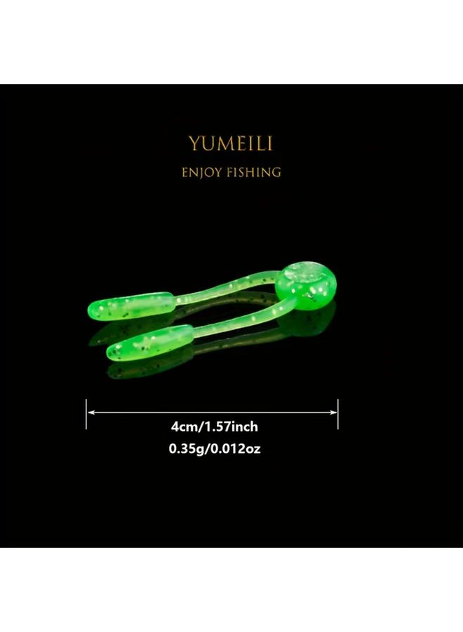 20 Pack Micro Mini Lure Soft Bait Orange Small Jig Beans Imitation Fish Baits for Trolling and Root Fishing - Image 4