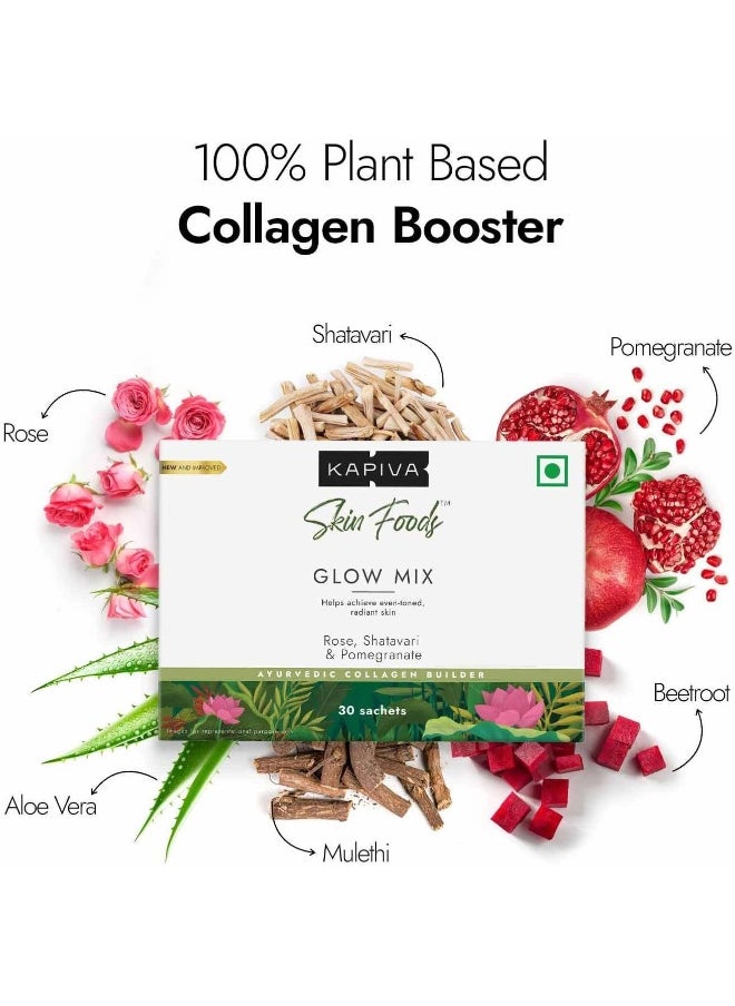 Kapiva - Skin Foods Glow Mix Super Saver Pack Of 2 Ayurvedic Beauty Supplement, Collagen Builder Healthy And Glowing Skin - Image 1