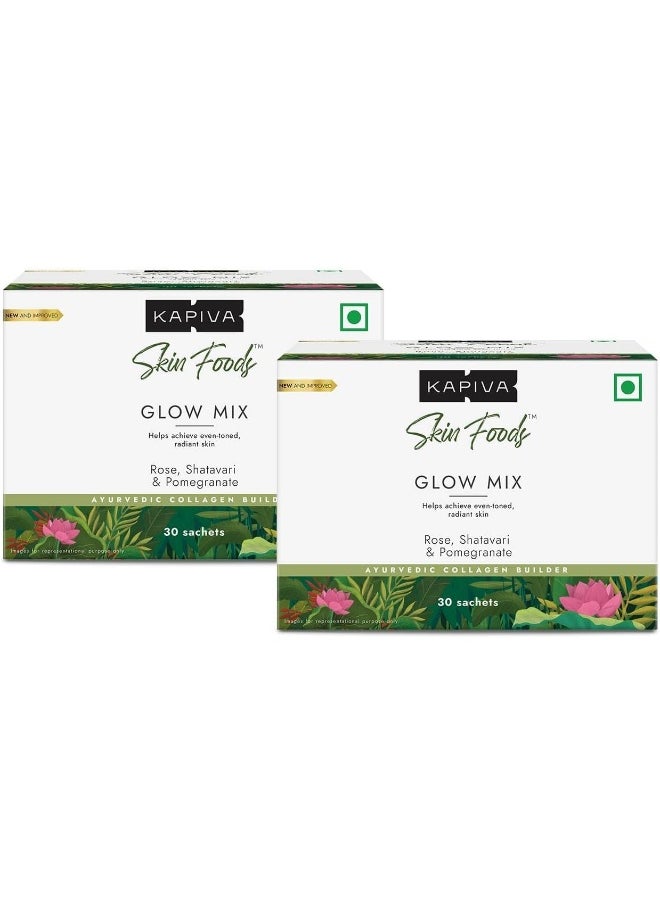 Kapiva - Skin Foods Glow Mix Super Saver Pack Of 2 Ayurvedic Beauty Supplement, Collagen Builder Healthy And Glowing Skin - Image 1