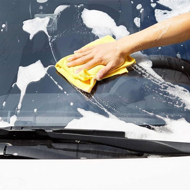 KENT Microfiber Wash & Dry Car Care Kit – 2-Piece Car Cleaning Set with Noodle Microfiber Wash Mitt Glove and Microfiber Drying Towel, Scratch-Free Car Wash Accessories for Exterior & Interior Cleaning - Image 4