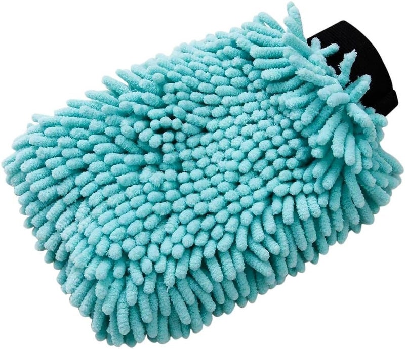 KENT Microfiber Wash & Dry Car Care Kit – 2-Piece Car Cleaning Set with Noodle Microfiber Wash Mitt Glove and Microfiber Drying Towel, Scratch-Free Car Wash Accessories for Exterior & Interior Cleaning - Image 5