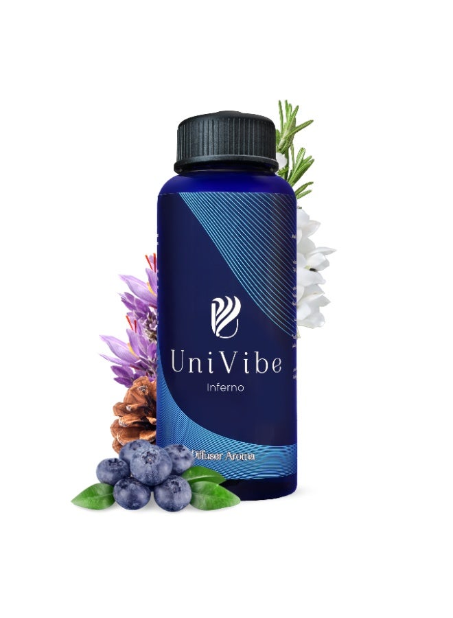 Univibe Inferno Diffuser Aroma Oil – Blueberry, Rosemary, Saffron, Cedar, Leather & White Musk | Premium Long-Lasting Home, Office & Spa Fragrance - Image 1