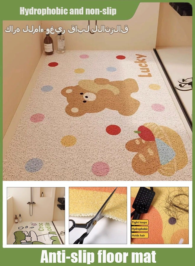 أوكاسا سجادة حمام ناعمة غير قابلة للانزلاق، مقاس 24 × 16 بوصة، سجادة حوض استحمام سريعة الجفاف من مادة البولي فينيل كلوريد، سجادة حمام ناعمة غير قابلة للانزلاق، قابلة للقص، مقاومة للسقوط والأوساخ، سجادة تصريف مجوفة - Image 1