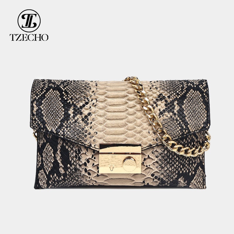 Bags Snake Pattern Crossbody Bag Women'S Small Square Bag Three-Dimensional Armpit Bag Bag Large Capacity Women'S Bag Genuine Leather - Image 2