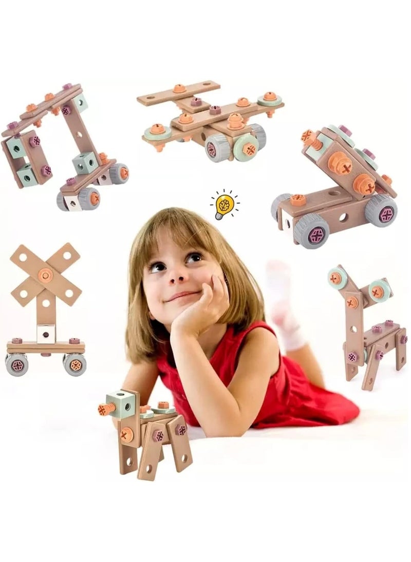 144PCS مجموعة أدوات الأطفال مع الحفر الكهربائي مجموعة أدوات الطفل الصغير تتظاهر باللعب مجموعة أدوات البناء للفتيان والبنات ، مجموعة أدوات الطاقة للأطفال مع صندوق الأدوات - Image 5