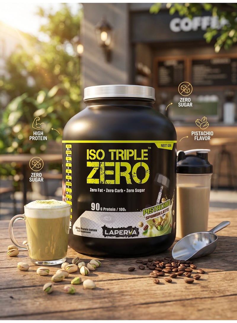 لابيرفا بروتين مصل اللبن من الجيل التالي من Iso Triple Zero - لاتيه إسباني بالفستق، 4 أرطال، خالٍ من السكر، منخفض الكربوهيدرات، وخالي من اللاكتوز - Image 2