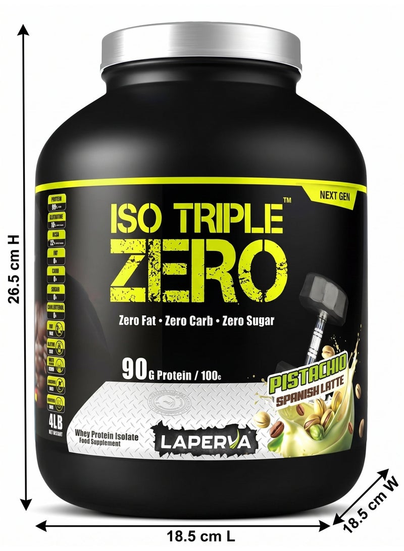 لابيرفا بروتين مصل اللبن من الجيل التالي من Iso Triple Zero - لاتيه إسباني بالفستق، 4 أرطال، خالٍ من السكر، منخفض الكربوهيدرات، وخالي من اللاكتوز - Image 4