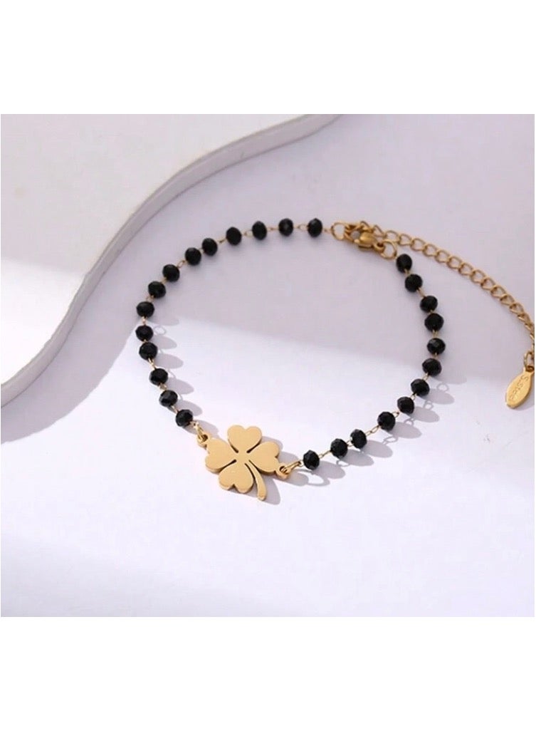 إيكوال اسوارة نسائية أنيقة من الاستانلس ستيل مطلية باللون الذهبي عيار 18 - Image 2