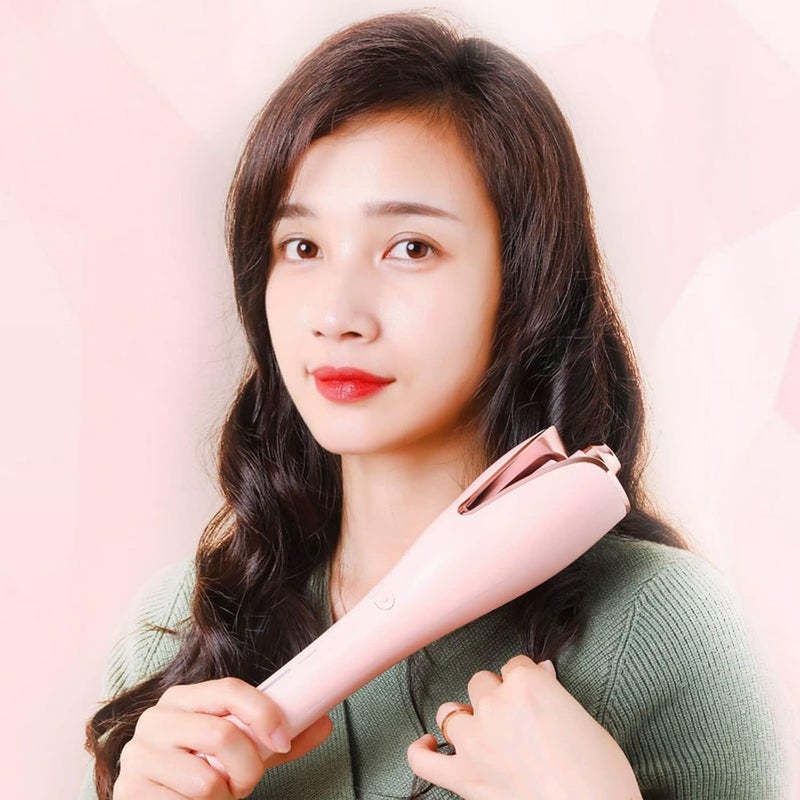 klarako Auto Hair Curler, Hair Curlers with 4 Temps & Auto Shut-Off, Spin Iron Curling Wand Left&Right Auto Rotating Hair Curling Wand for Lasting Shiny Curls (Pink, One Size) - Image 4