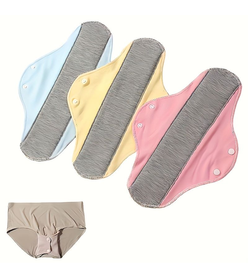 3pcs Random Mix Reusable Graphene Menstrual Pad Leak Proof Urine Proof Protective Pad - Image 3