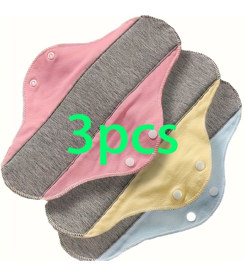 3pcs Random Mix Reusable Graphene Menstrual Pad Leak Proof Urine Proof Protective Pad - Image 1