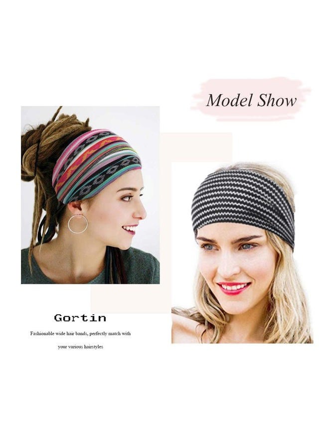 GORTIN Boho Headbands Leopard Hair Bands Knoted Turban Stretch Twist Head Wraps Stripe Cloth for Women and Girls 3 Pcs (Boho) - Image 4