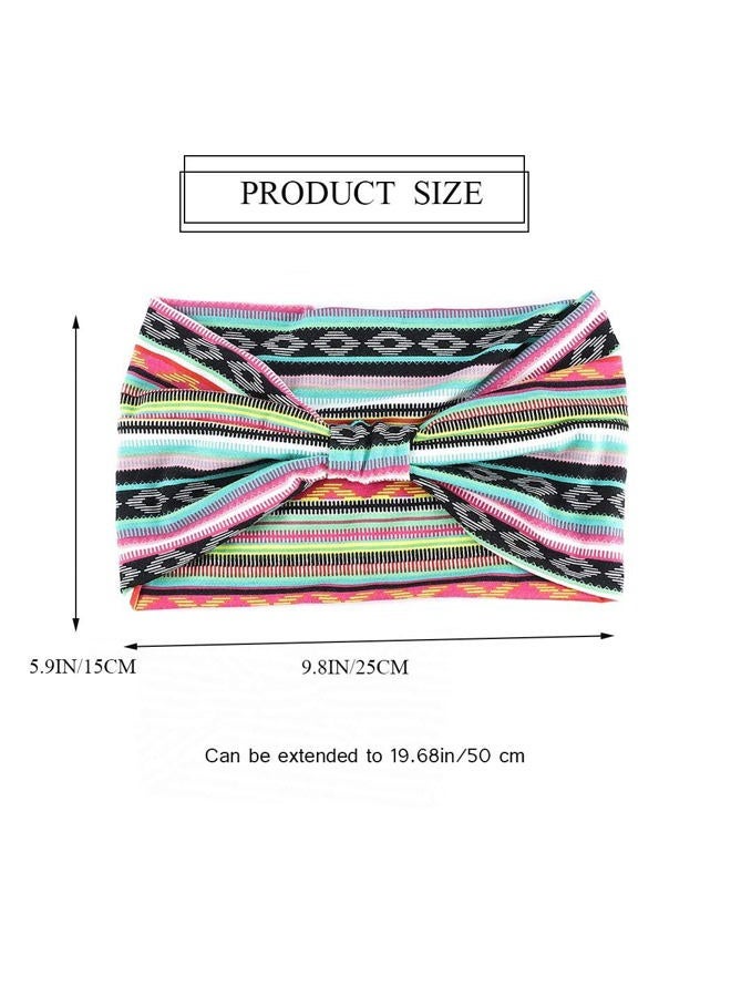 GORTIN Boho Headbands Leopard Hair Bands Knoted Turban Stretch Twist Head Wraps Stripe Cloth for Women and Girls 3 Pcs (Boho) - Image 3