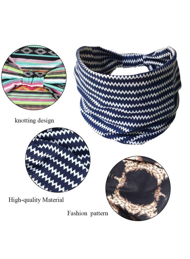 GORTIN Boho Headbands Leopard Hair Bands Knoted Turban Stretch Twist Head Wraps Stripe Cloth for Women and Girls 3 Pcs (Boho) - Image 5