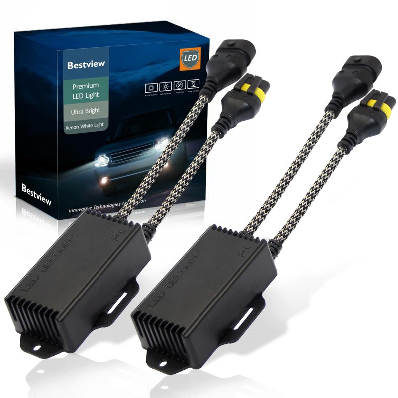 Bestview 9005 9006 H10 LED light Canbus Decoder Kits Compatibility Anti Flickering Resistor Warning Canceler Pack of 2
